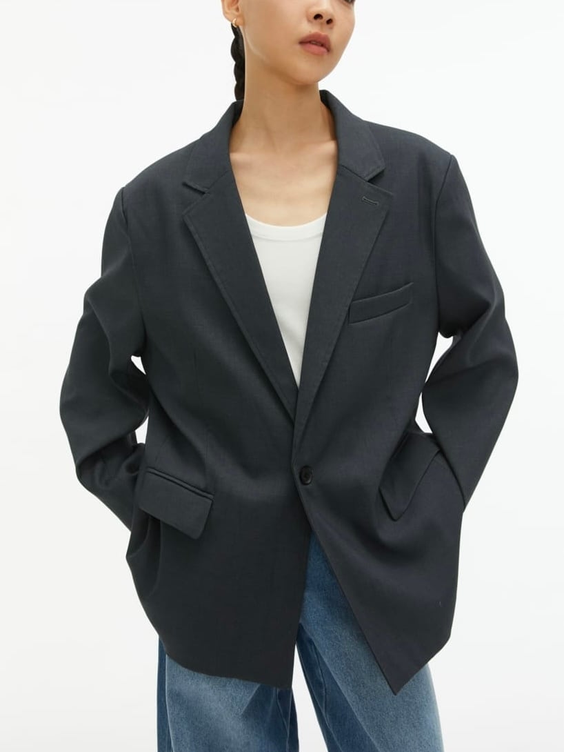 Studio Doe／ Breasted Wide Blazer【Gray】 | polne