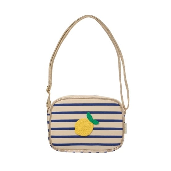 G2585B:Lemon Drop Stripy Bag-BLUE