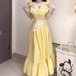 フリルカラーレーススカーフマキシワンピ ・78478