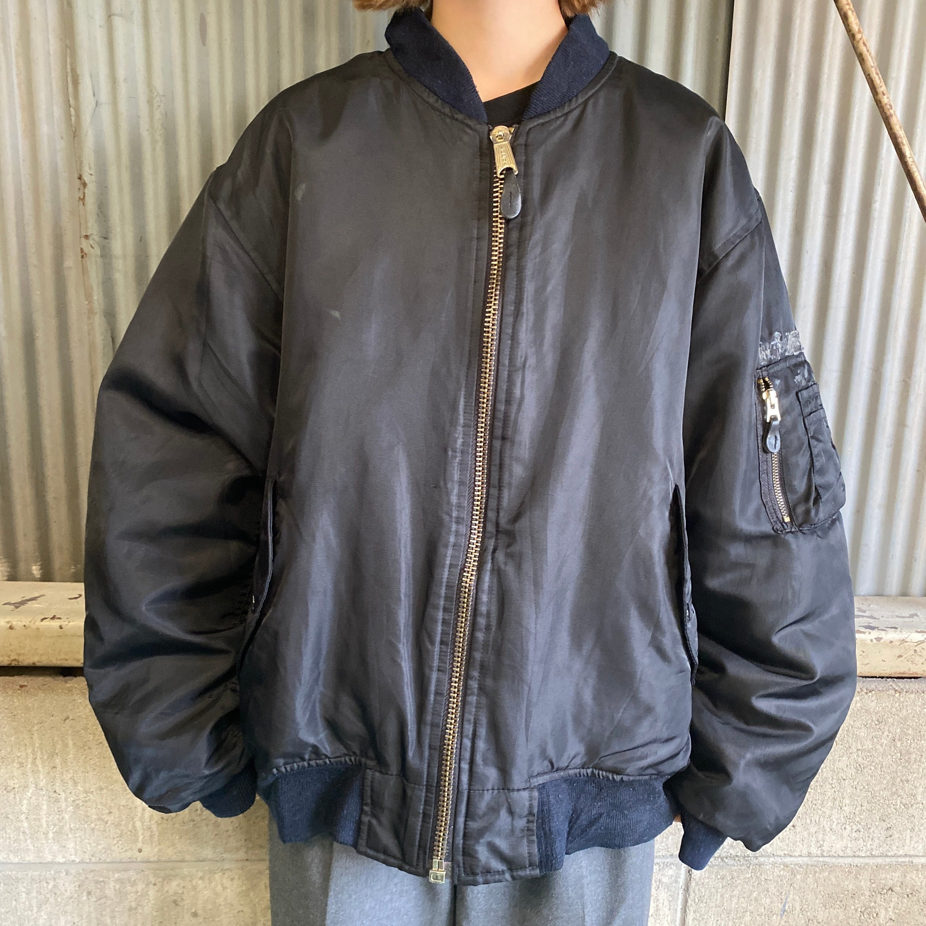 ビンテージ80年代軍物空軍MA-1リバーシブルフライトJKTシルバーM ビンテージ80年代軍物空軍MA-1リバーシブルフライトJKTシルバーM