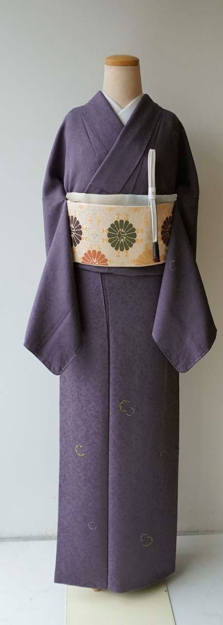 袷】紫系色 破れ雪輪文 付下げ | 大山キモノ・ちぇらうなぼるた