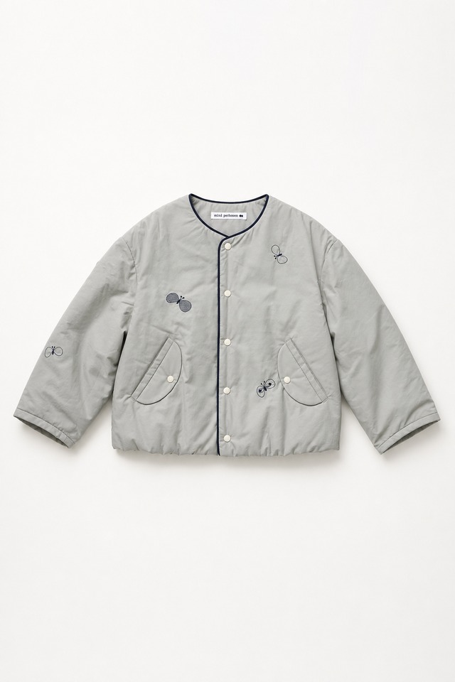 〈 mina perhonen 26AW 〉 choucho “コート” / AEA2080PD / gray / 150-160cm