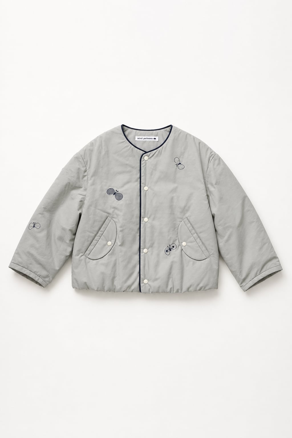 〈 mina perhonen 26AW 〉 choucho “コート” / AEA2080PD / gray / 150-160cm