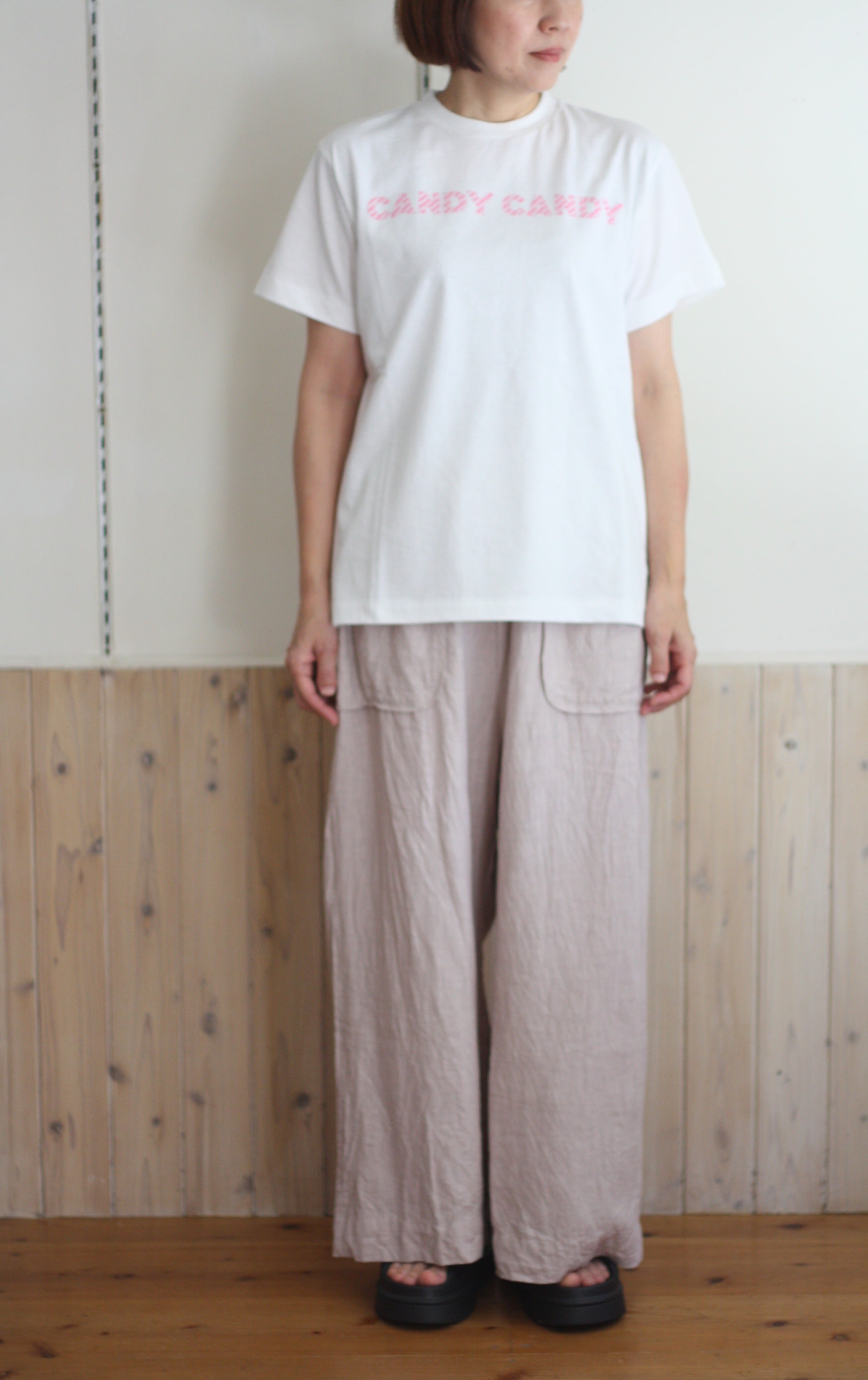 R&D.M.Co- オールドマンズテーラー CANDY CANDY T SHIRT STRIPE Pink