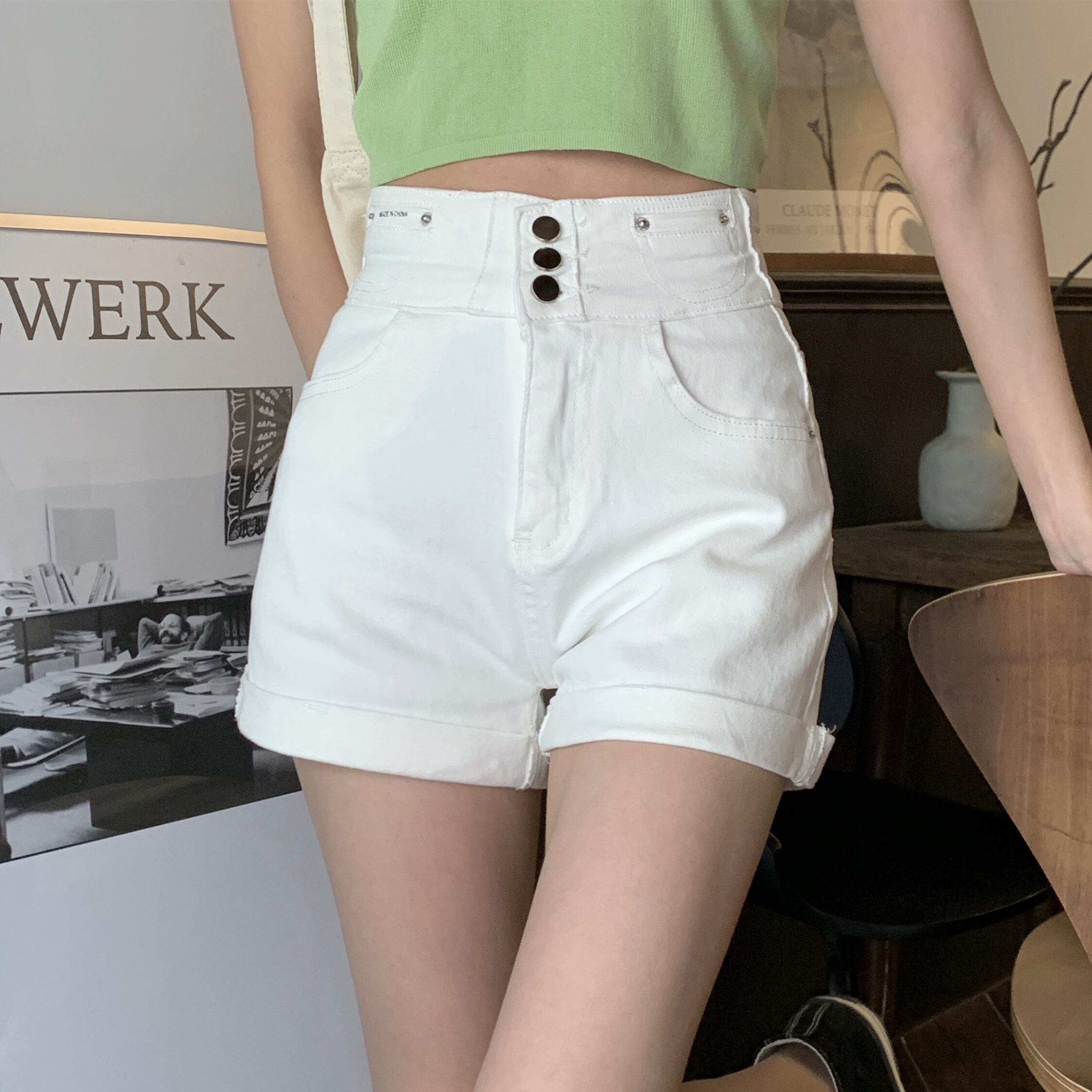 ブラックショーツ レディースルーズサマーパンツ 薄手ハイウェスト 夏物 ブルマー YY-ファッション53869023456