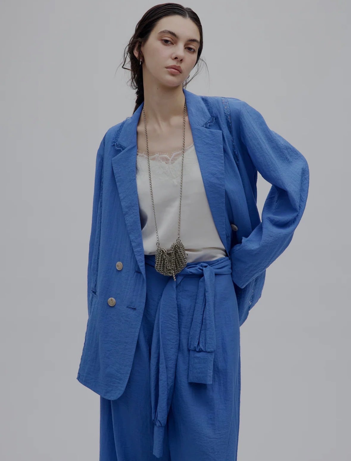 AMERI】MEDI LINE LACE DOUBLE JACKET (0226106960460) | CLOAK&CO EC