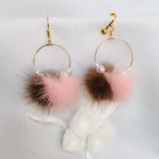 ＊２色ファーのフープピアス＊【イヤリング変更可】