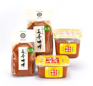 米麹と大豆麹の深～い味わい♪　東松島長寿味噌　松島　赤　（東松島市）ガゼット袋　500g　1個（中甘口）～甘みが感じられる、ワンランク上のお味噌～
