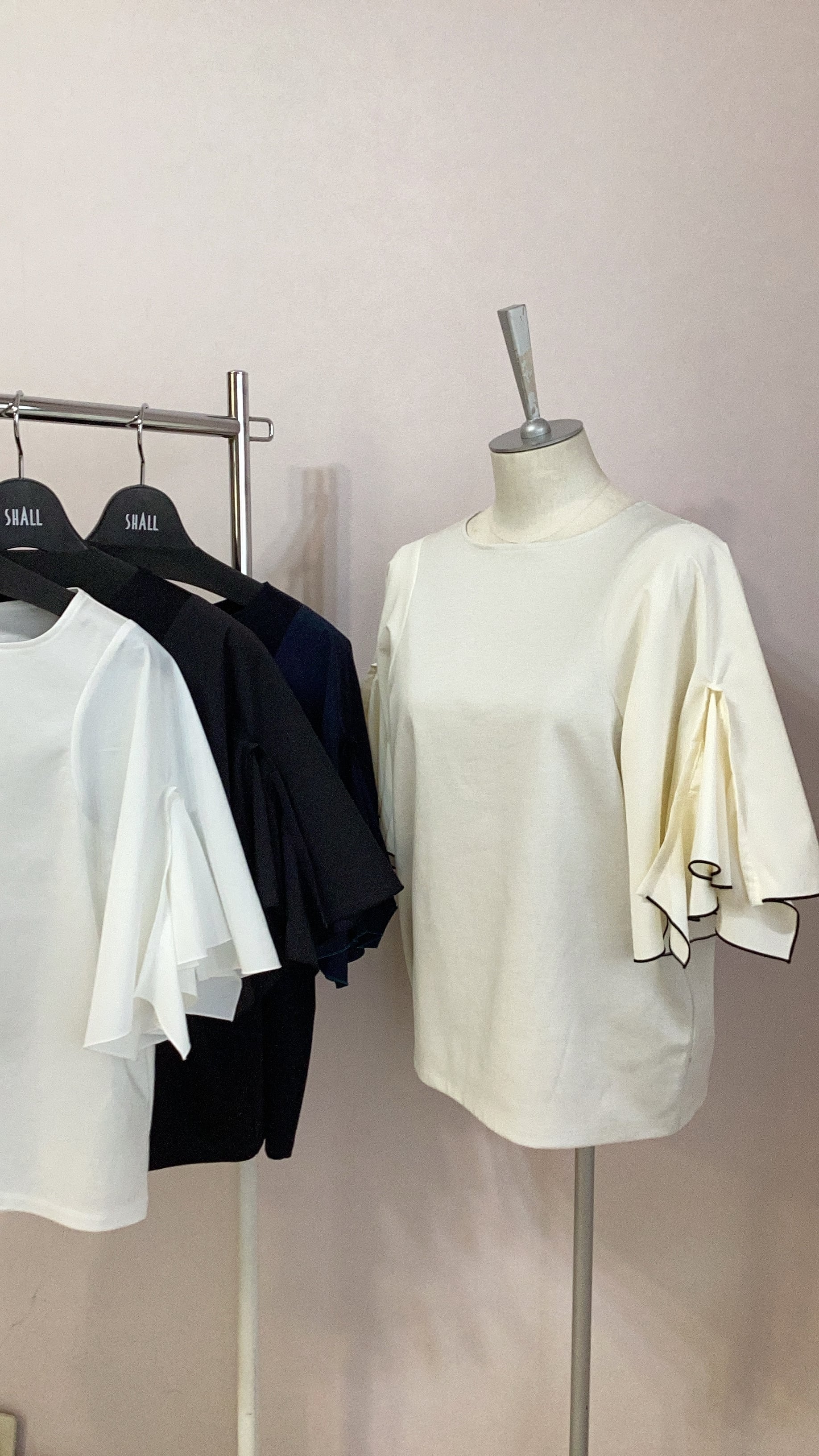 MARECHAL TERRE フレアスリーブトップス ZMT262CT136 ブラック ホワイト グレー ネイビー Mサイズ 9号 マルシャルテル