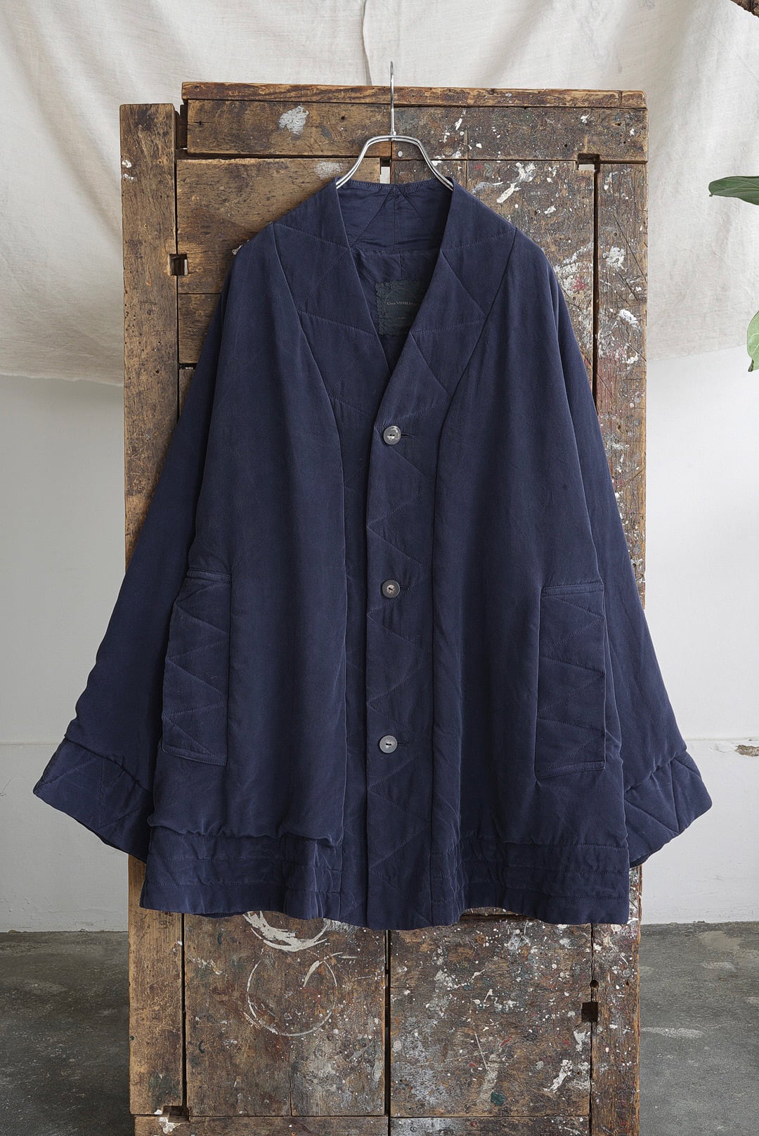 CHEZ VIDALENC - SILK COAT PUFFY / DARK NAVY | Brownie