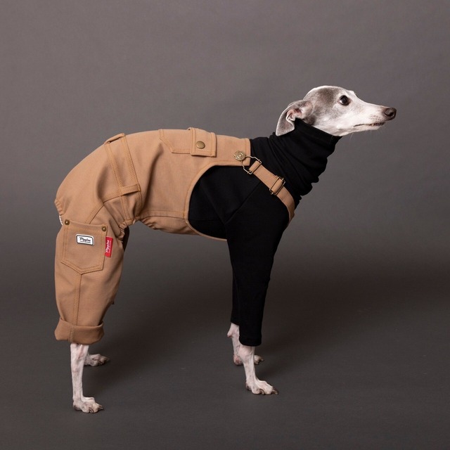 ハイネックタートルロングTシャツ　black / イタグレ服