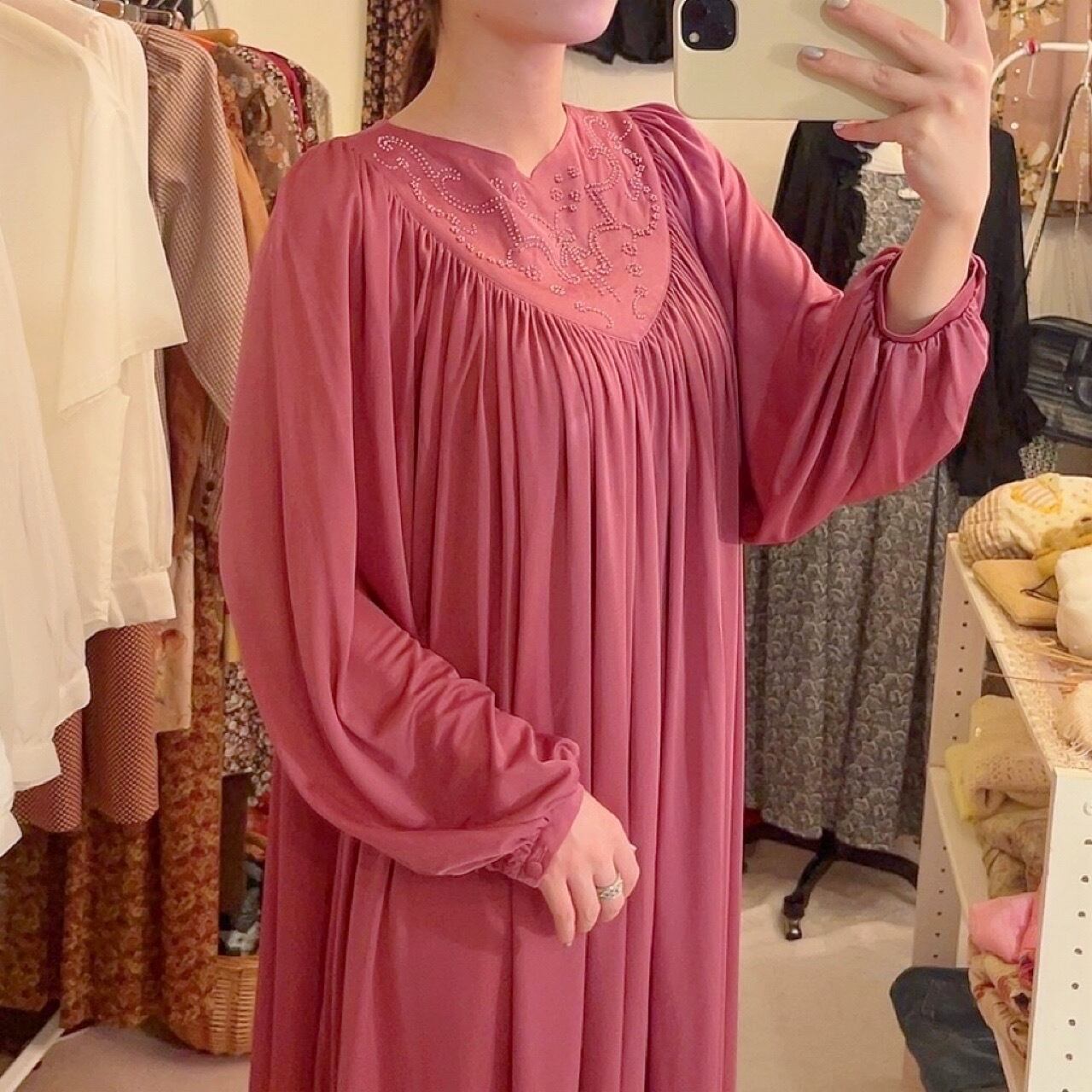 flower ribbon beads gather one-piece