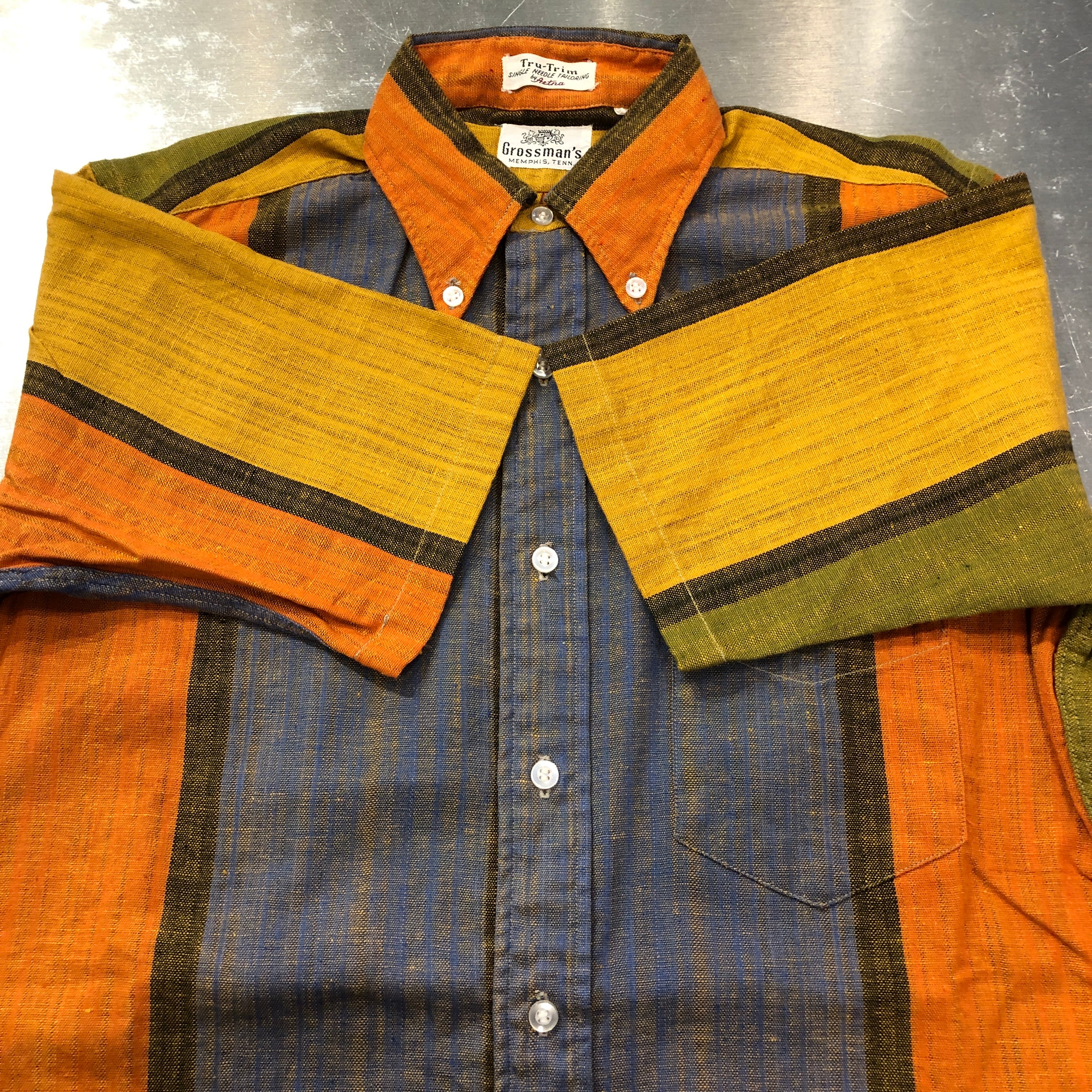 1960s AETNA S/S 3点留 STRIPE SHIRT | safarionline