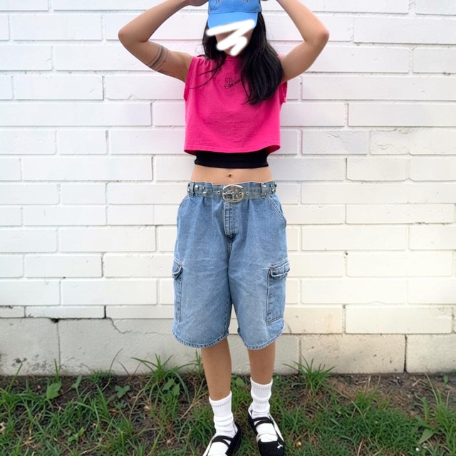 【LADIES】Oversized Denim Shorts - Size 40