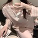 ヘンリーネックボーダートップス ・71520