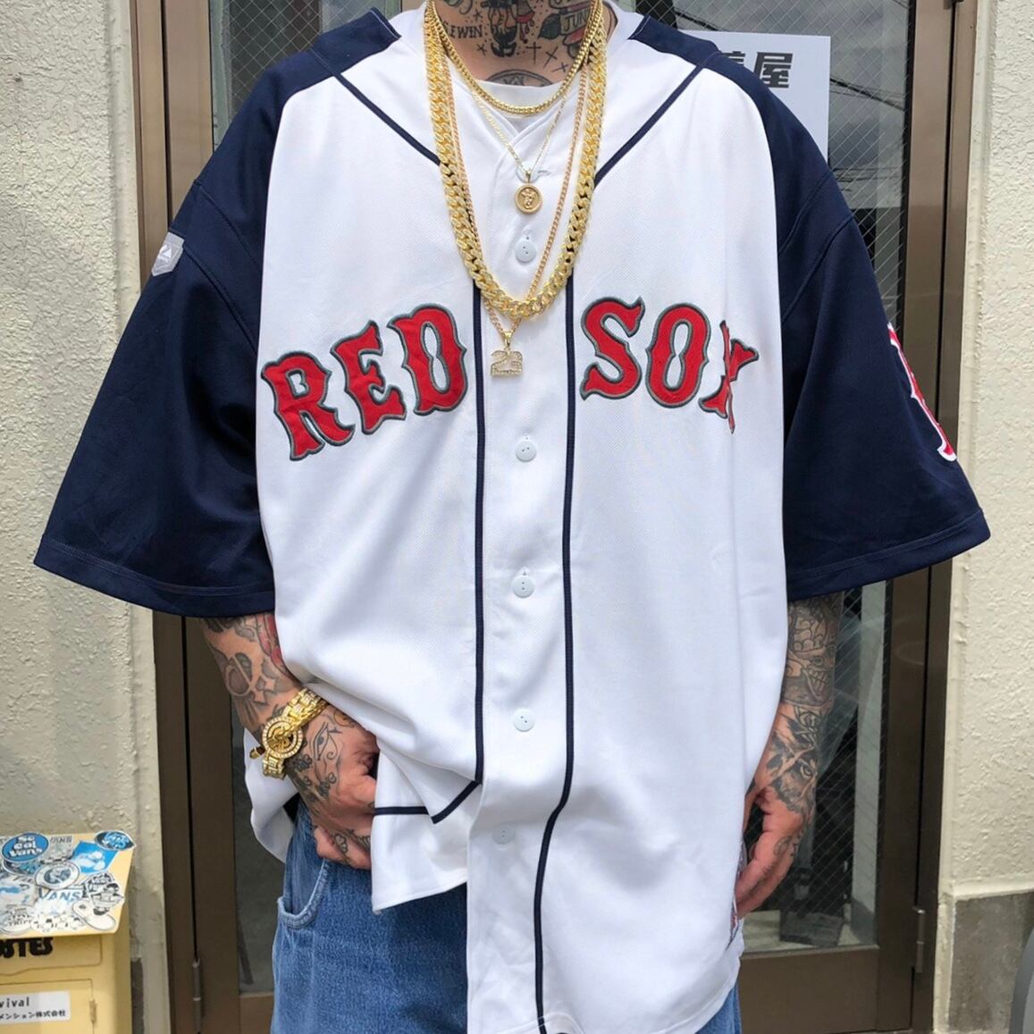 Majestic × MLB ミルウォーキー ブルワーズ 古着 ゲームシャツ