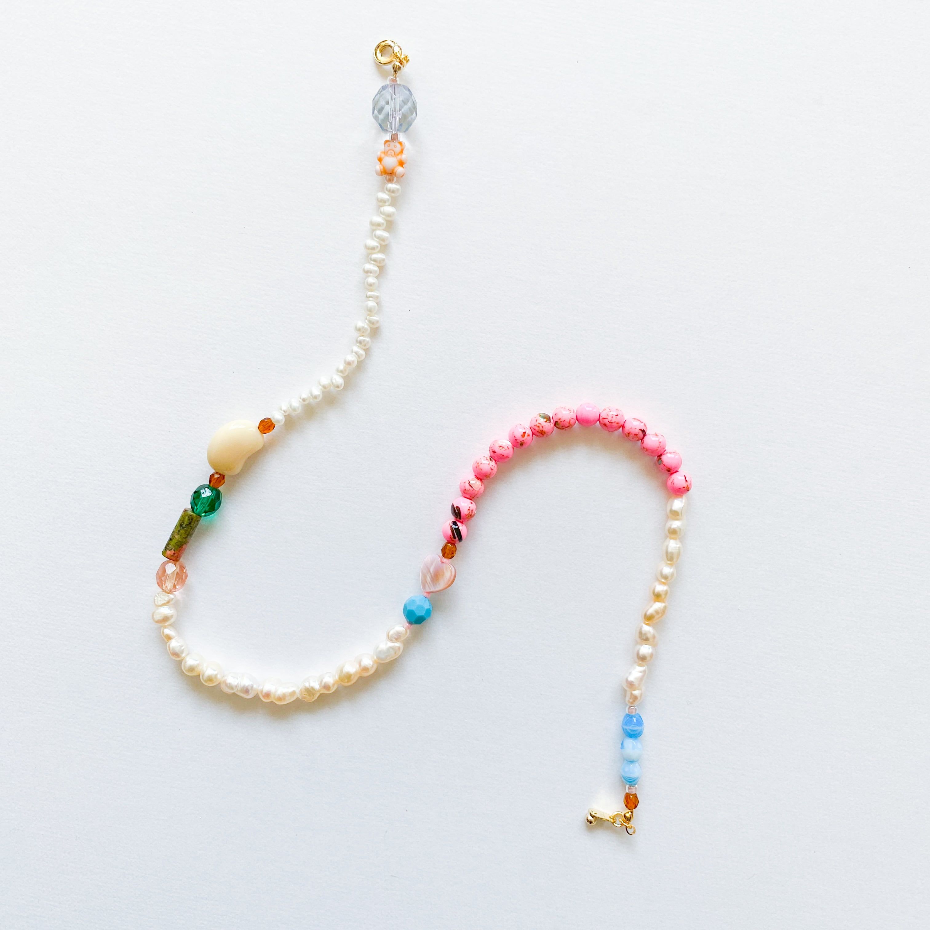 淡水パールとビーズのネックレス