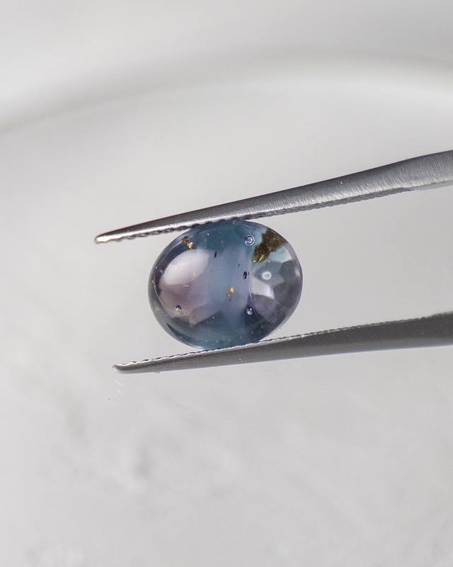バフトップオーバルカット10×8mm #625【硝子の宝石】箔入
