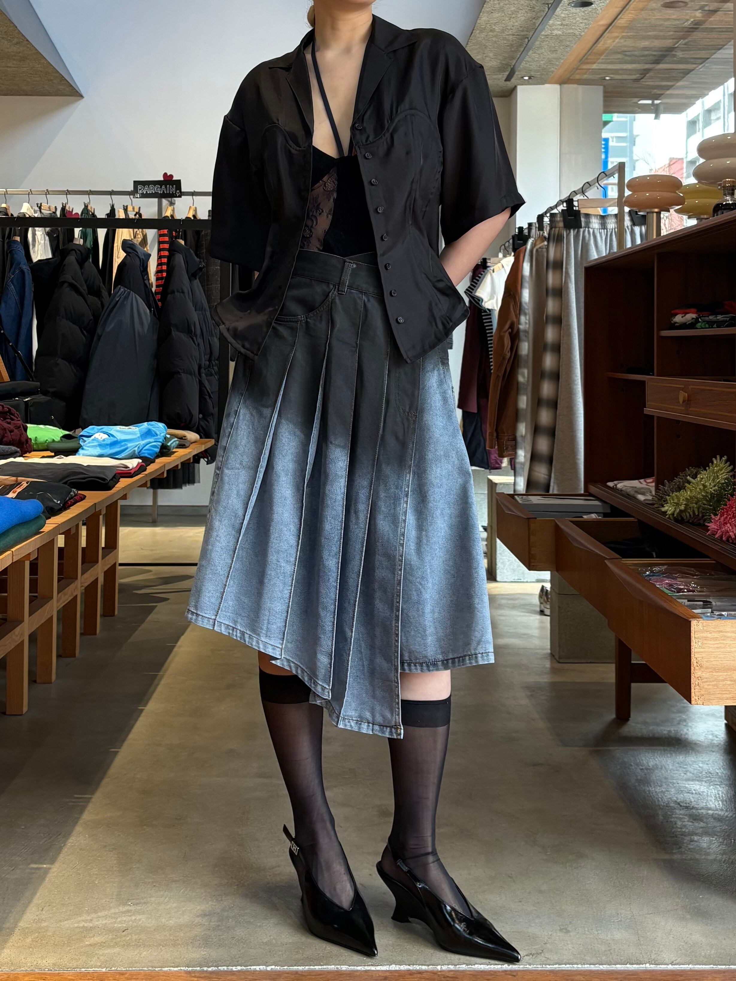 25AW】ENFOLD エンフォルド / RIBBON TUCK SKIRT / スカート | TRENT