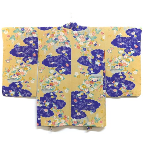 4295 長羽織 正絹 古典柄 アンティーク着物 正絹 昭和レトロ ヴィンテージ 古布 和装 和服 HAORI JACKET ANTIQUE KIMONO JAPAN VINTAGE