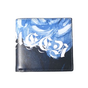 ALEXANDER McQUEEN logo & roses inkjet leather billfold wallet