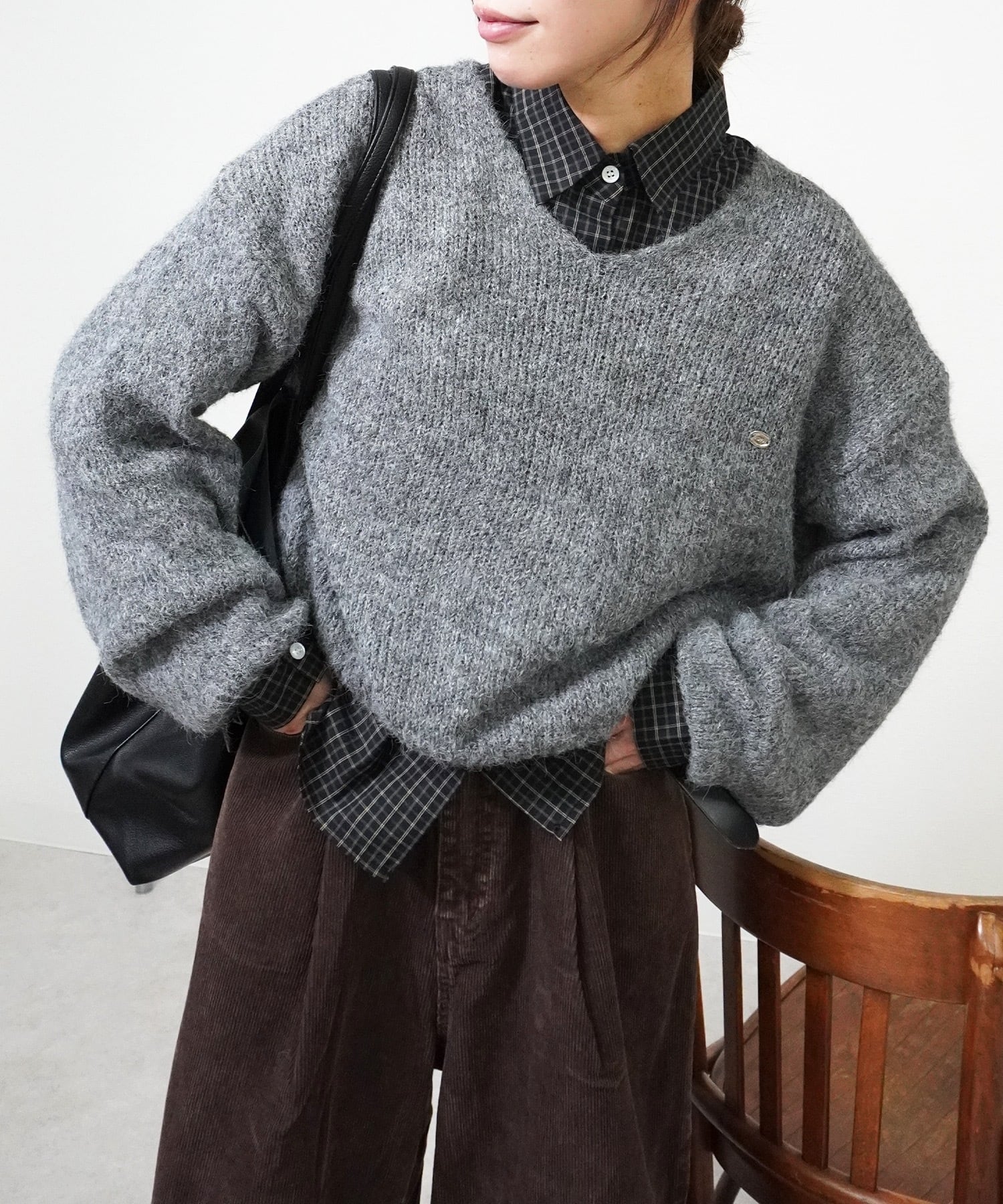 Vネックモヘアニット 5281102（1027） | gossara(ゴサラ)