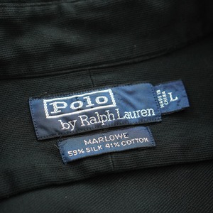 Polo by Ralph Lauren SILK COTTON shirt black "MARLOWE" [L] 古着