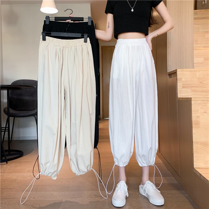 パンツ スプリングルーズハイウェストウェストブラックワイドレッグ 春物 ワイドパンツ YY-ファッション31438882551