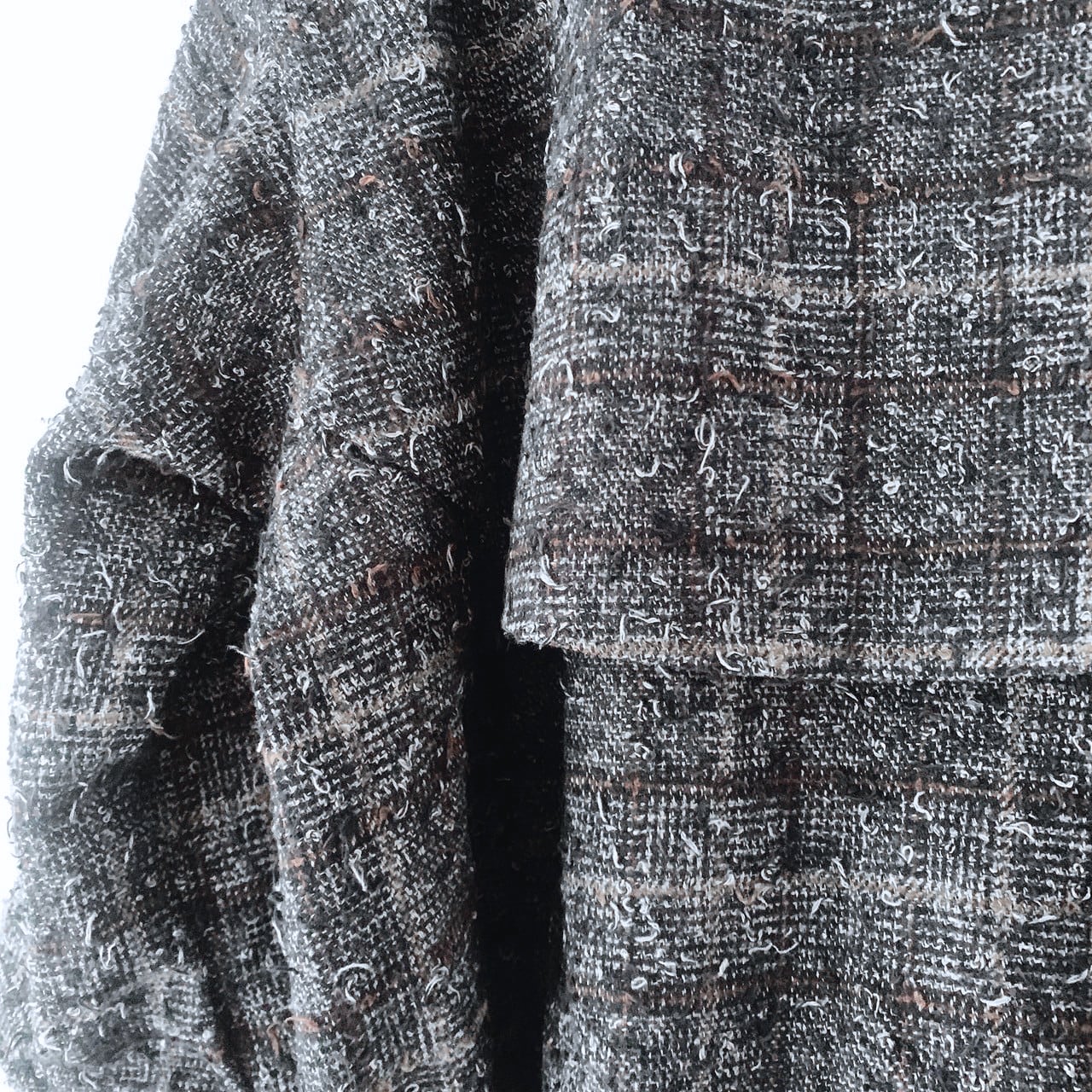 ジャケット・ブルゾン frankygrow NEEDLE PUNCHED F2 NEEDLE PUNCHED COTTON TWEED CHECKED BLOUSON / LL