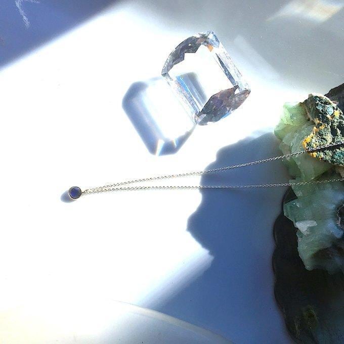 【一点物】SV925✦3月の誕生石✦⋆.·海の羅針盤アイオライトpetiteネックレス⋆.·✦