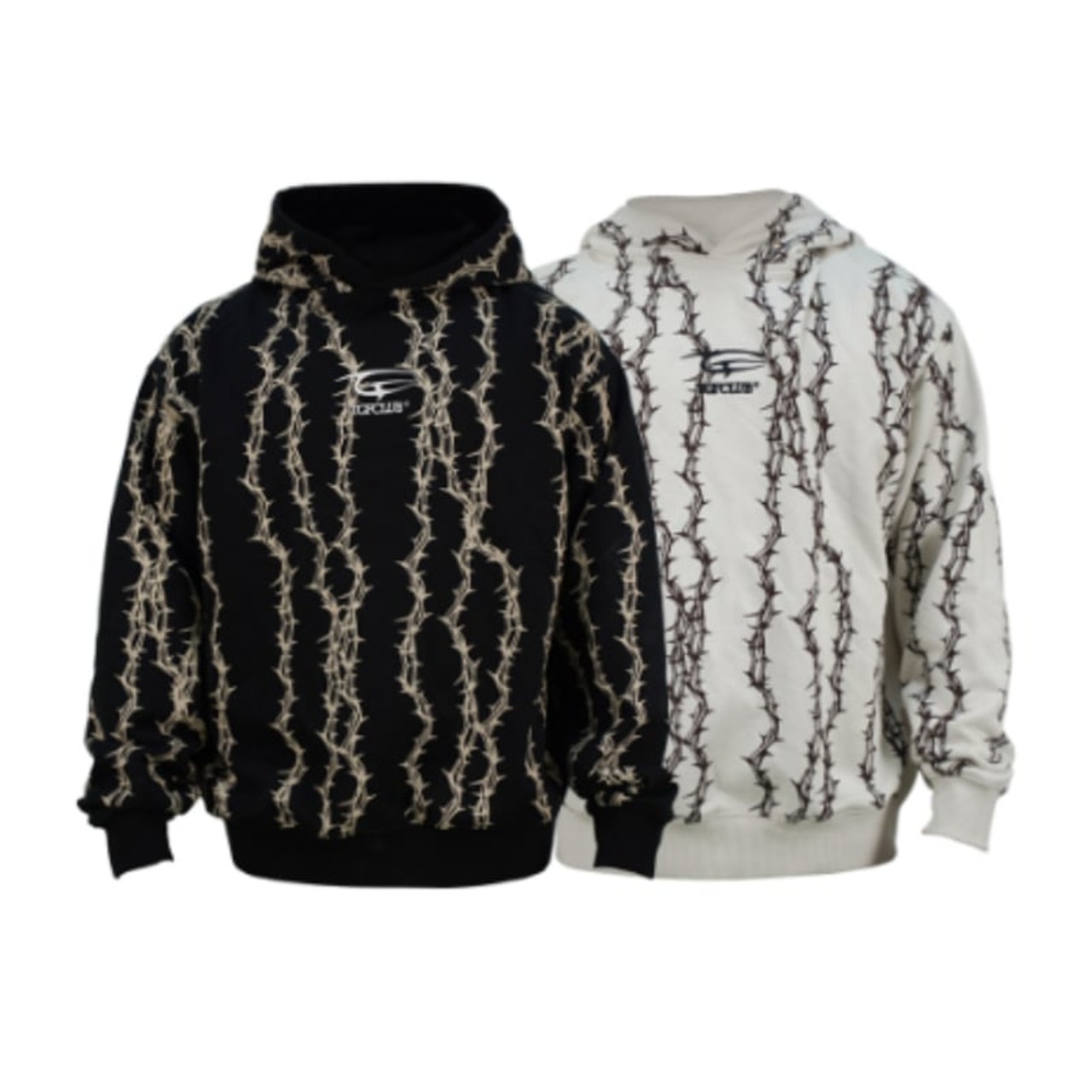 2color TGFCLUB chain print hoodie - 9