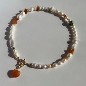 [ orange ] 淡水パール　2wayネックレス［GSN081］