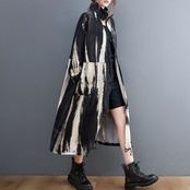 アート柄 切替 ロングアウター 60077