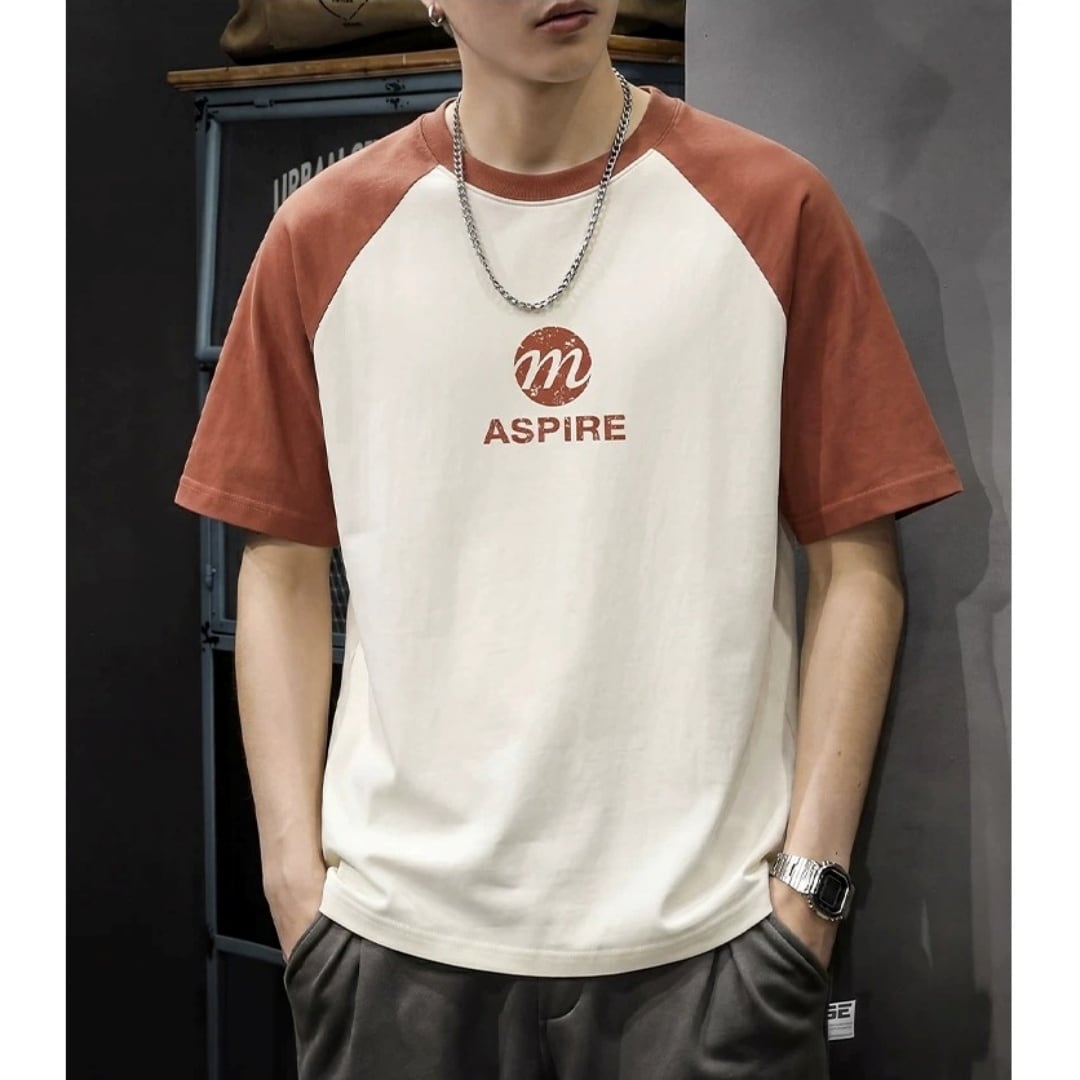 カレッジロゴ風 配色ラグランTシャツ 2カラー 11362 | ストリート