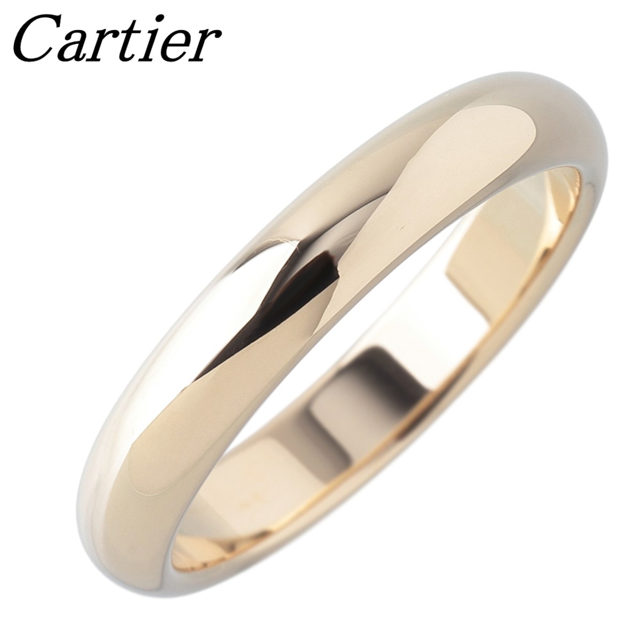カルティエ 1895 ウェディング リング #50 幅3.4mm Au750YG 新品仕上げ 
