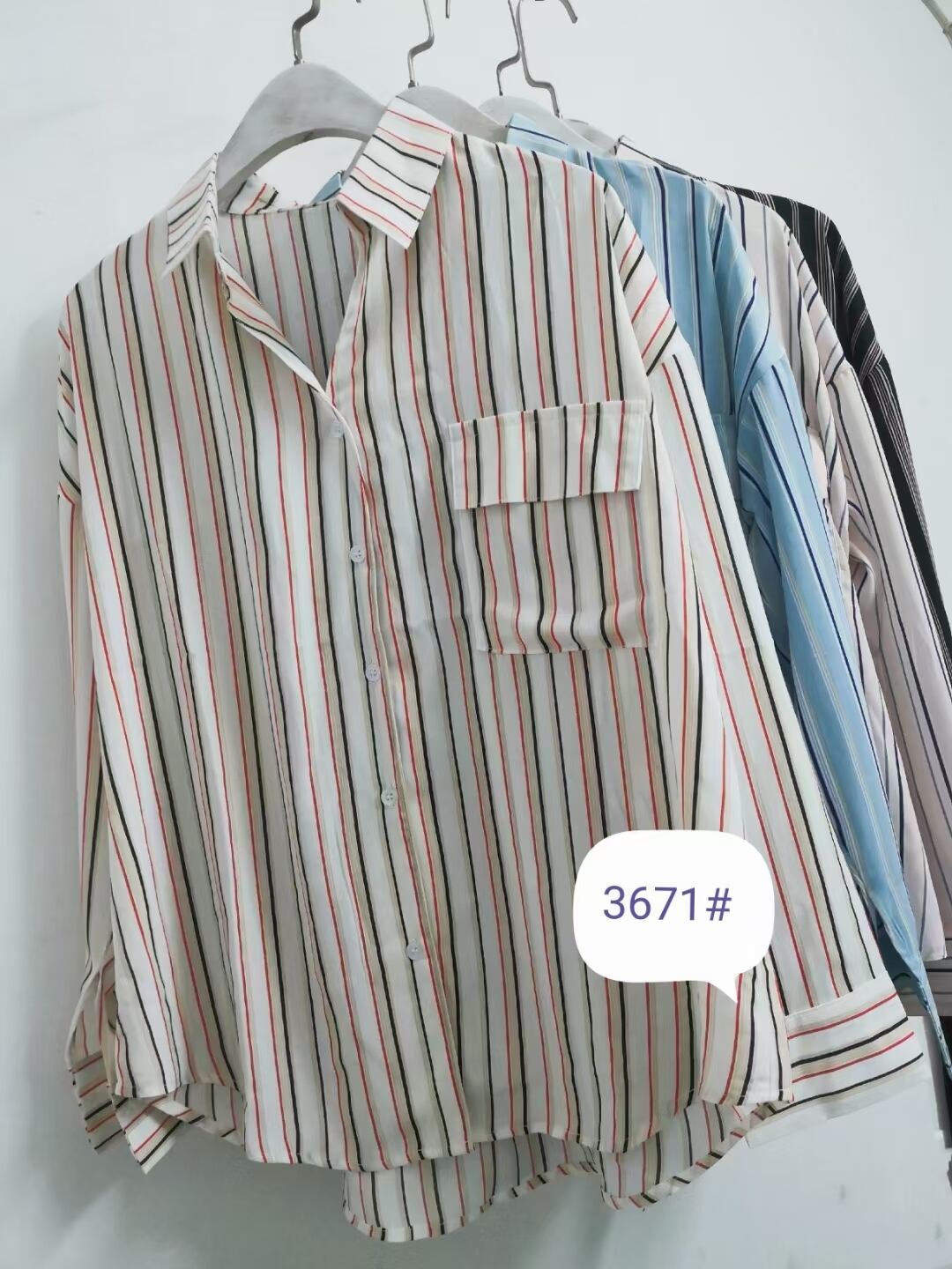 マルチカラー　ストライプブラウス　AJ-3346-3678