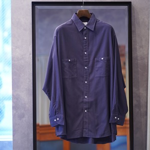 HERILL(へリル)23AW "Cotton cashmere Work shirts" -Purpleblue-