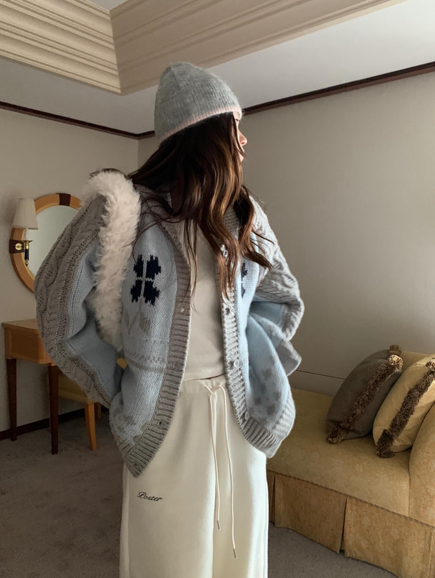 (予約)P.Y.T / Flower Cowichan Knit / 2color