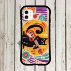iPhoneケース 黒猫 ベース 音楽｜ベースギター 北欧レトロ CAT002
