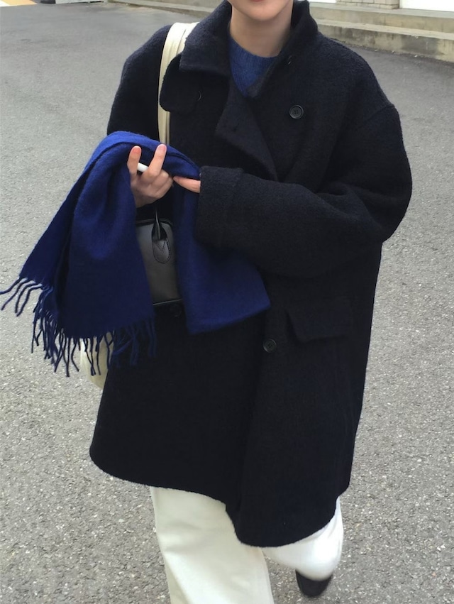 (予約) vegetable / Bell half coat (navy)