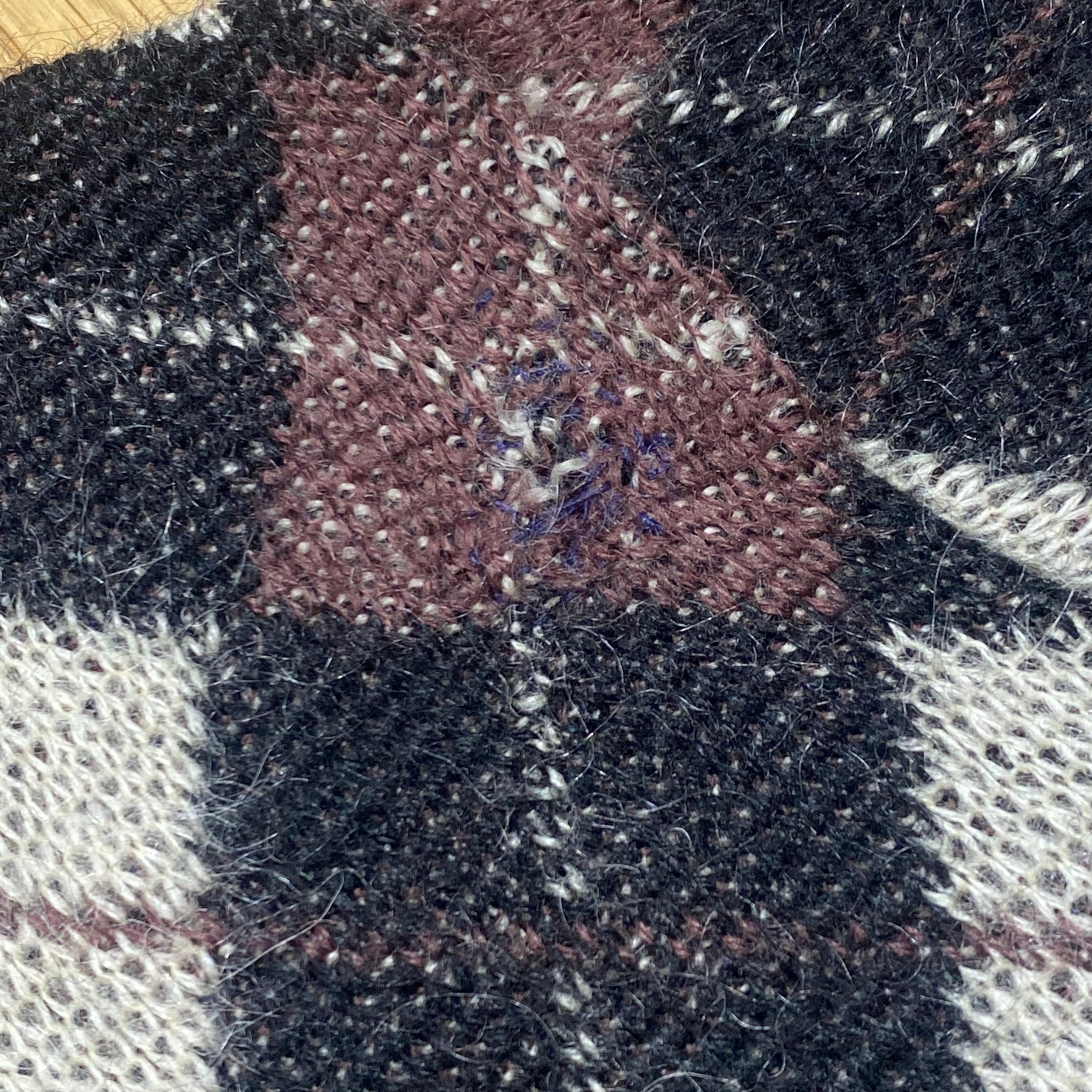 60s Lamb Knit Mohair Cardigan Argyle 60年代 モヘアカーディガン