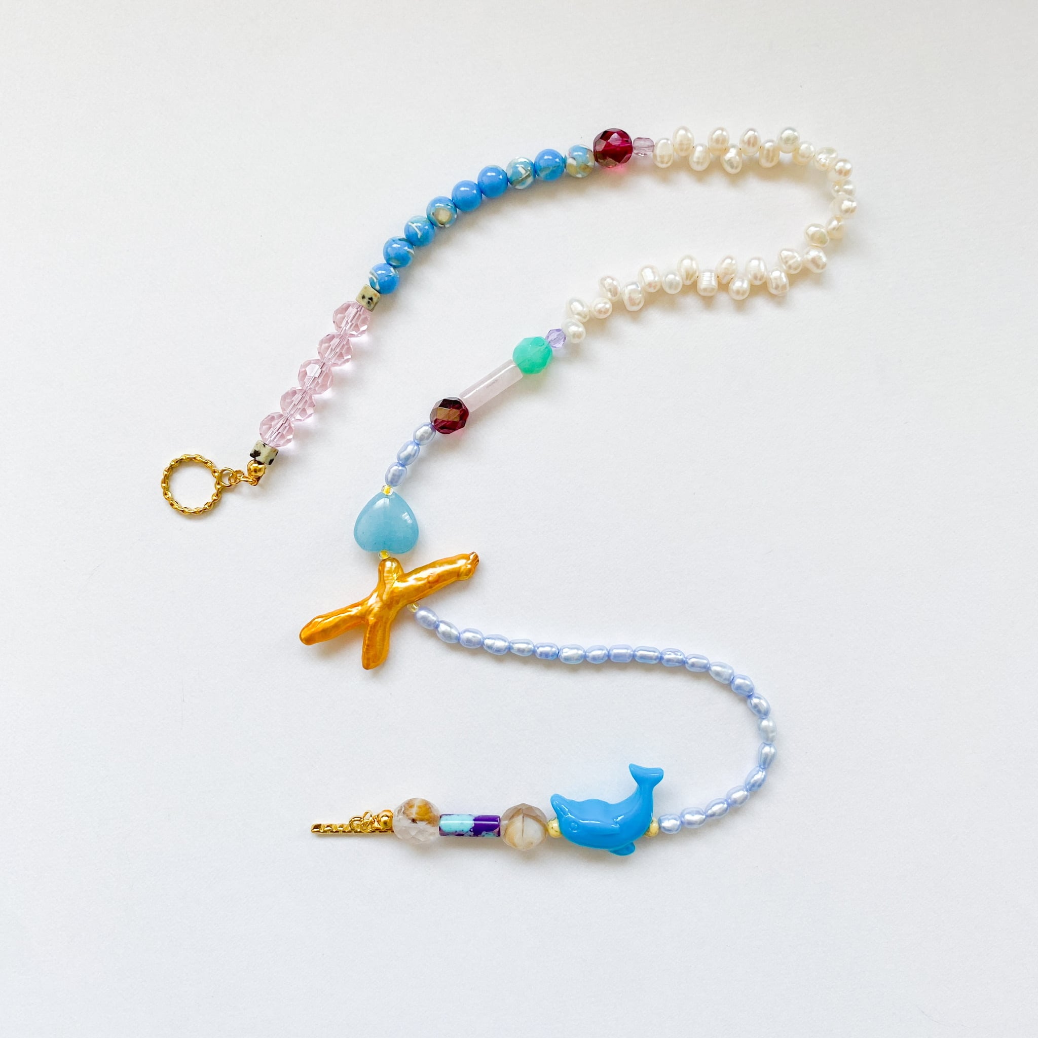 淡水パールとビーズのネックレス