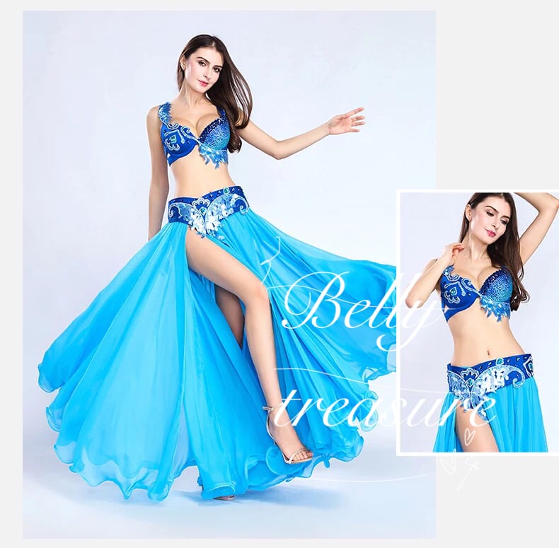 ベリーダンス衣装 ブラ、ベルト、スカート三点セット HJ8801 | Belly