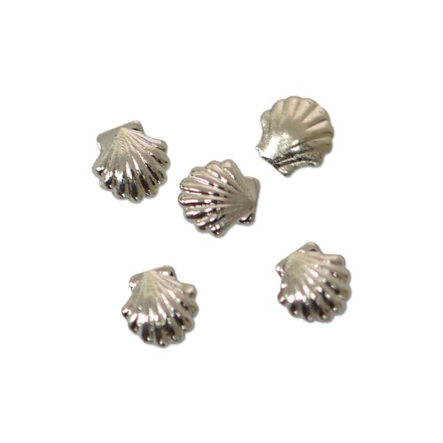 メタルシェル シルバー 貝殻3.5ｍｍ×3.5ｍｍ：15粒／夏にぴったりのメタルパーツ