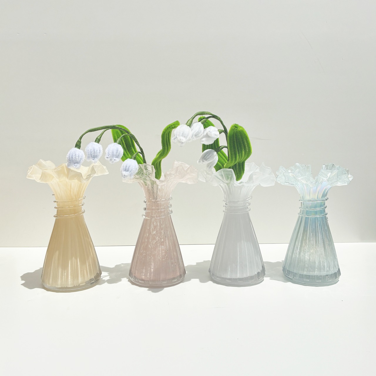 flower vase 【frill ﾌﾘﾙ】【kirakira blue キラキラブルー】花瓶／フラワーベース - 3