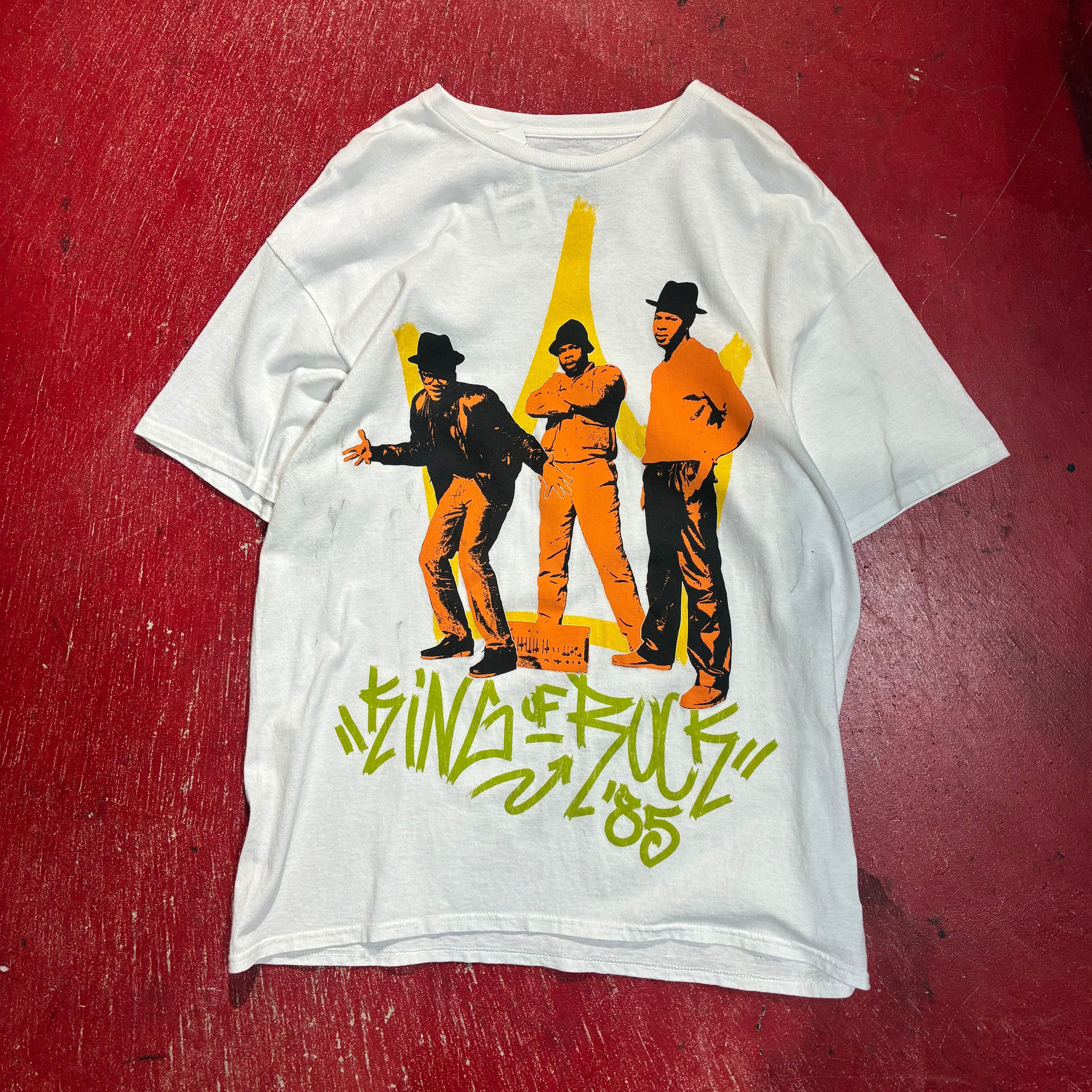 90s RUNDMC ヴィンテージ　Ｔシャツ　Ｌ　白 RUN DMC ロックTシャツ ラップTシャツ 白 ランディーエムシー | 古着屋