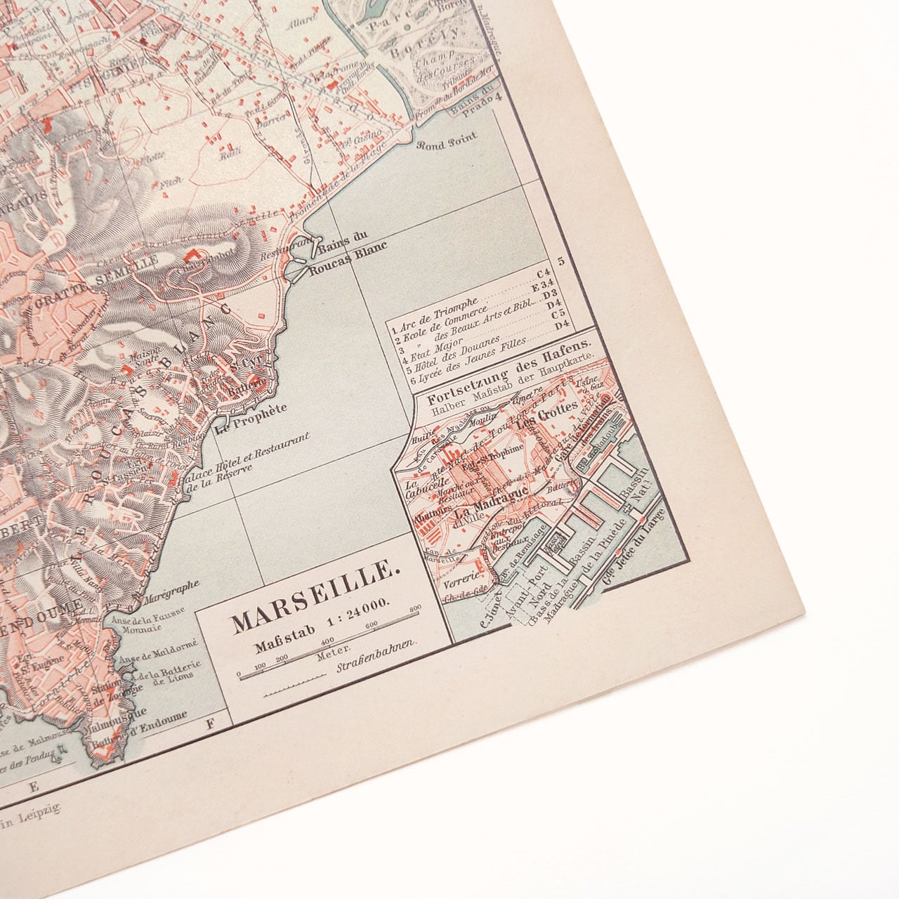 フランス マルセイユ アンティークマップ 古地図 ヴィンテージペーパー
