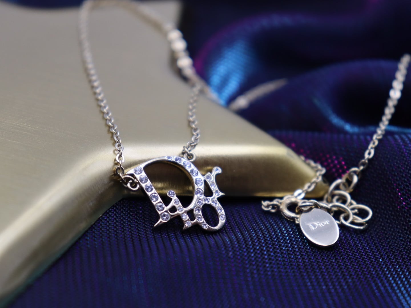 極美品】Dior ディオール ネックレス リーフ 葉 ゴールド ライン  