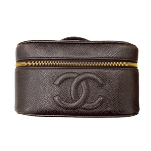 CHANEL　ココマーク　キャビアスキン　バニティバッグ