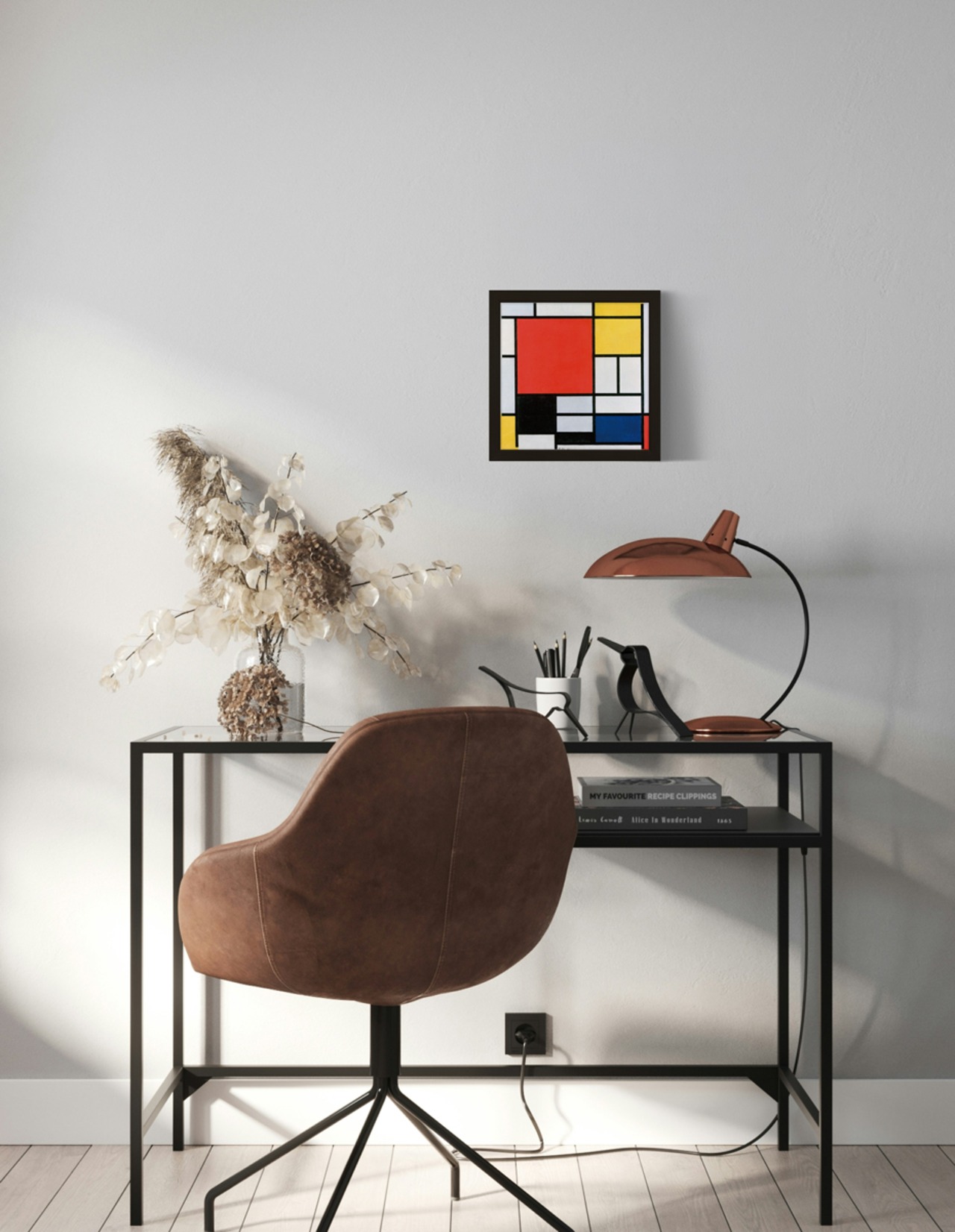 [額縁付き] 赤、青、黄のコンポジション ピート・モンドリアン アートポスター 223×223mm 天然木 ポスターフレーム 木製 絵画 名画 日本製 APFS110 - 3